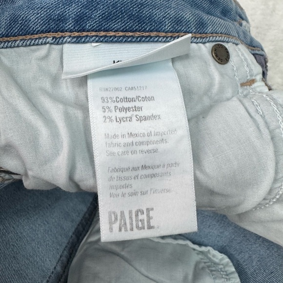 Paige Kylie Straight Leg Crop Jeans Raw Hem Distressed Clare Destructed Sz 26 - Picture 8 of 16